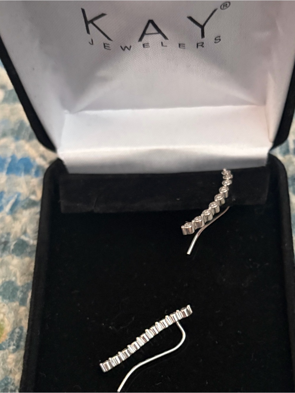 Kay Jewelers Silver Cubic Zirconia Ear Climbers - Picture 3 of 5